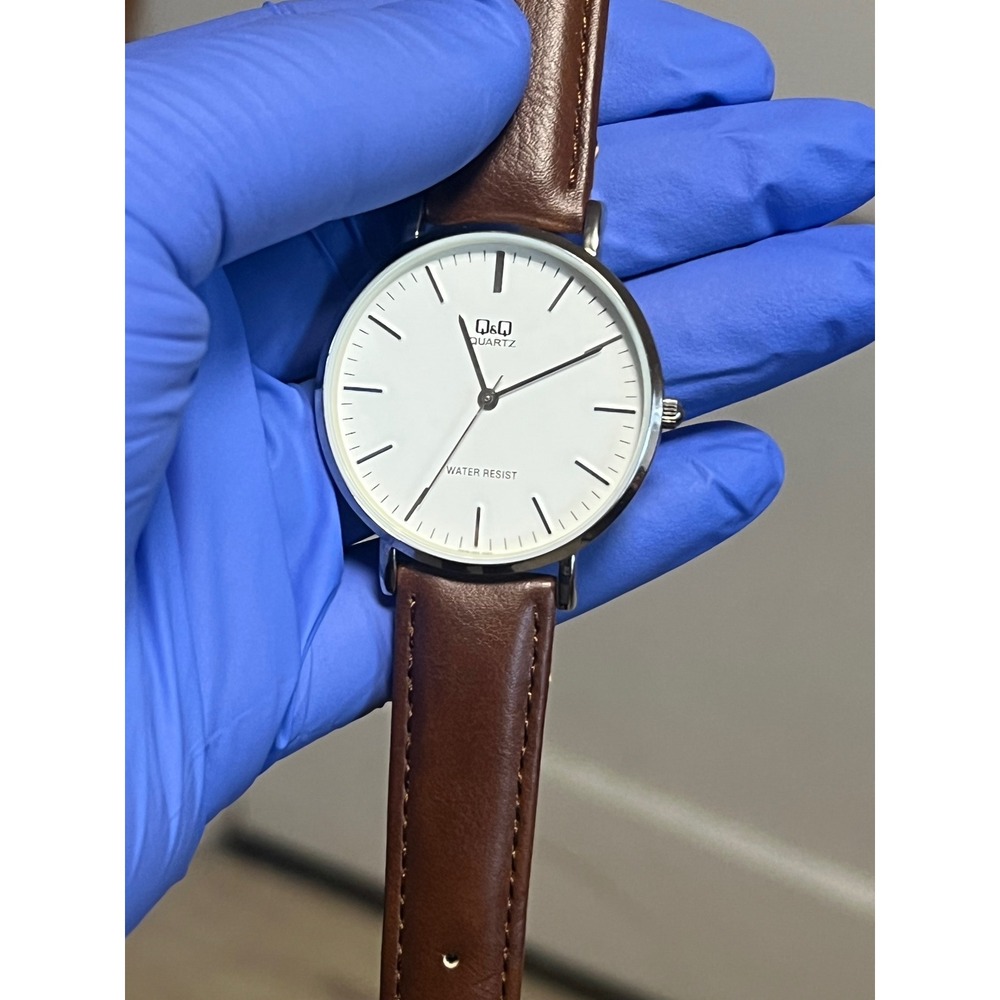 Citizen Q&Q Watch Men 40mm White Dial Silver Tone Round 2035 Working